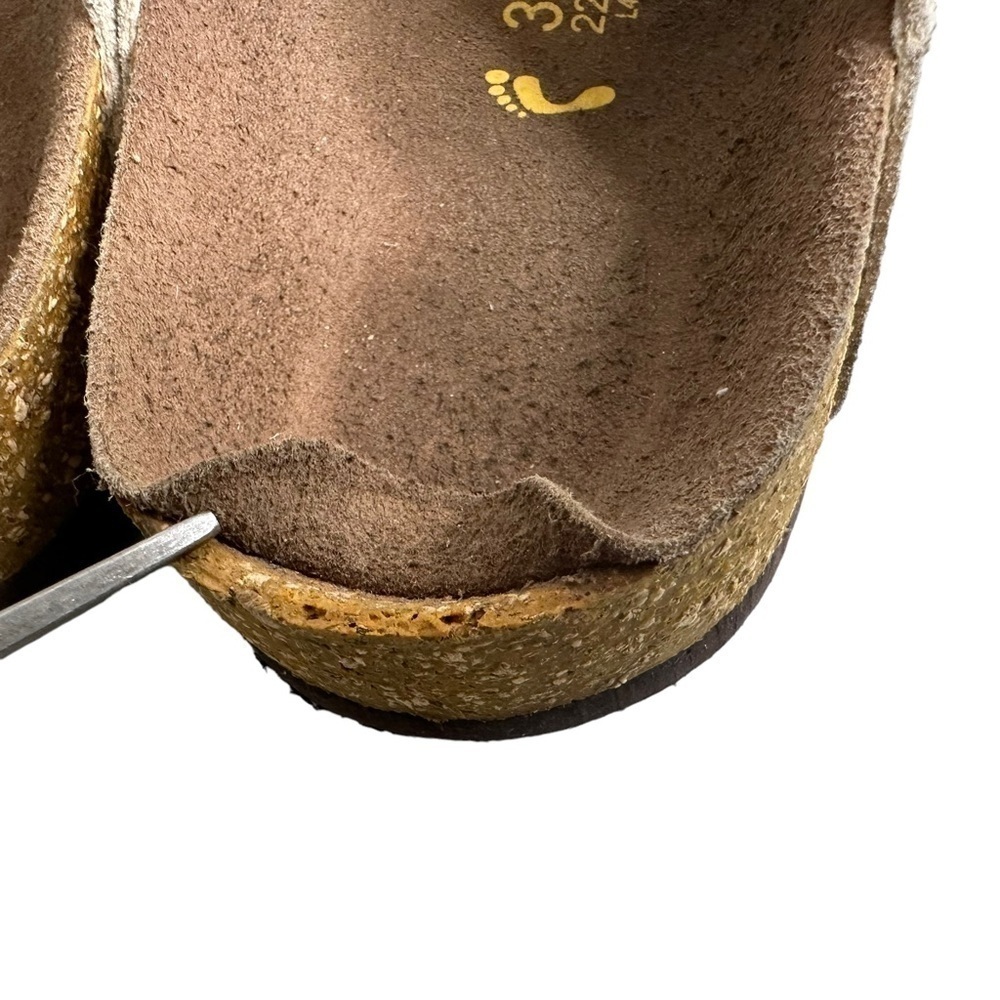 Birkenstock Arizona Suede Sandals Size 35 L 4 Narrow Soft Footbed Stone Gray - Picture 14 of 15